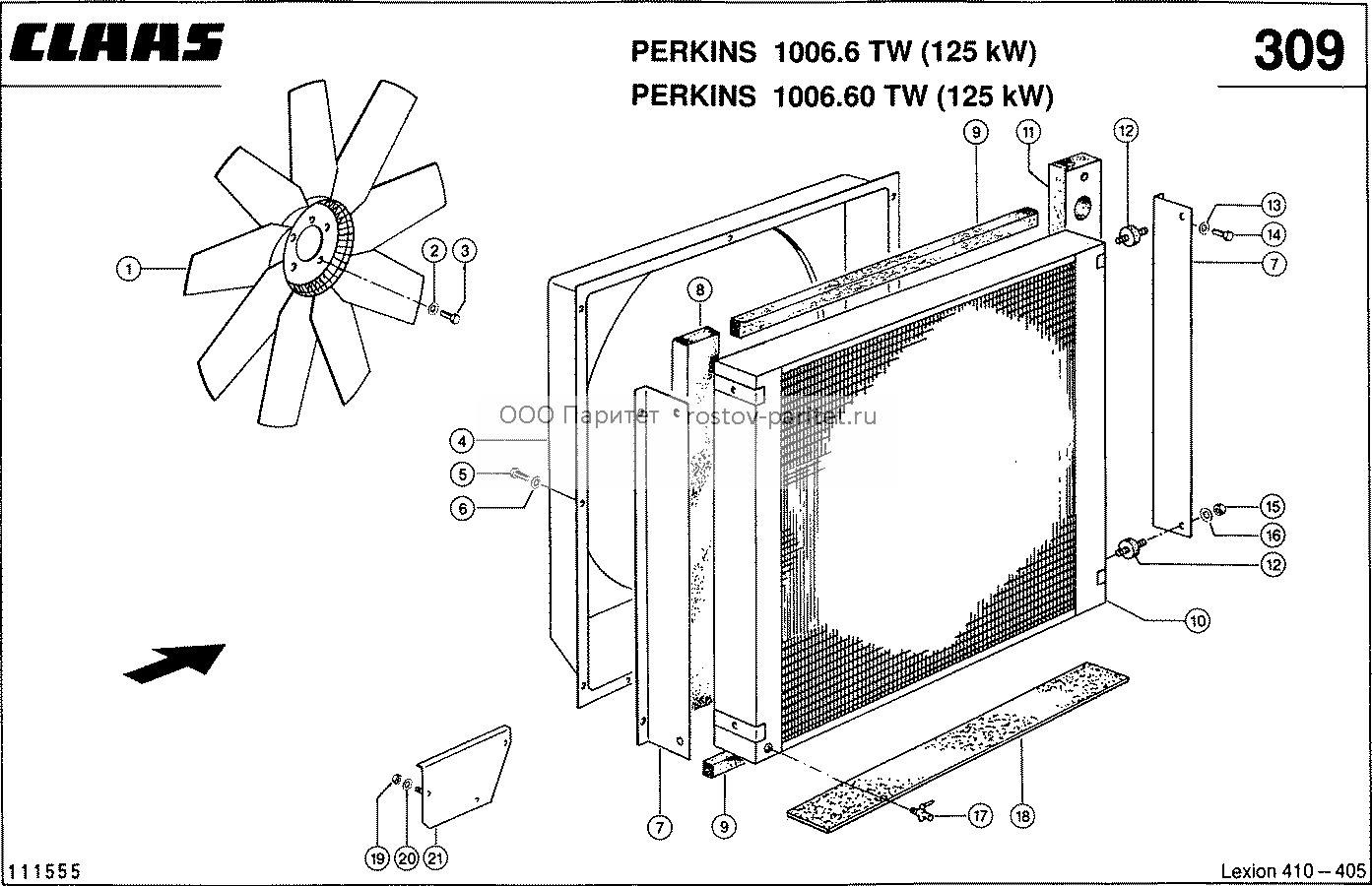 PERKINS 1006.6 TW, 1006.60 TW;  COOLING - CLAAS LEX 410-405